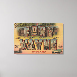 Ft. Wayne, Indiana - Große Buchstabenszenen Leinwanddruck