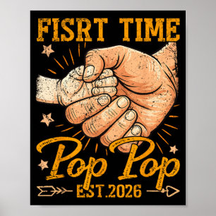 Ft Zeit pp Est 2026 Neues Baby Retro Vatertag Männ Poster