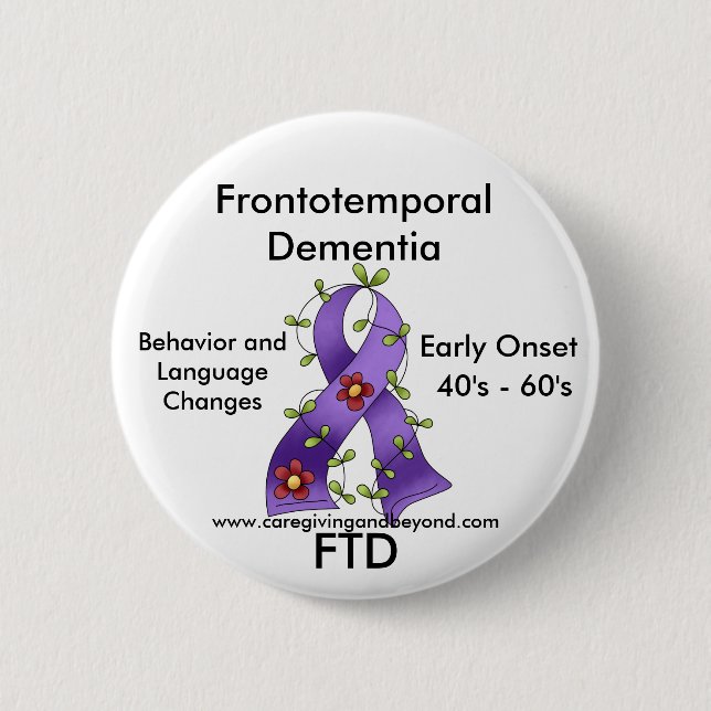 FTD, Frontotemporal Demenz-lila Band-Button Button (Vorderseite)