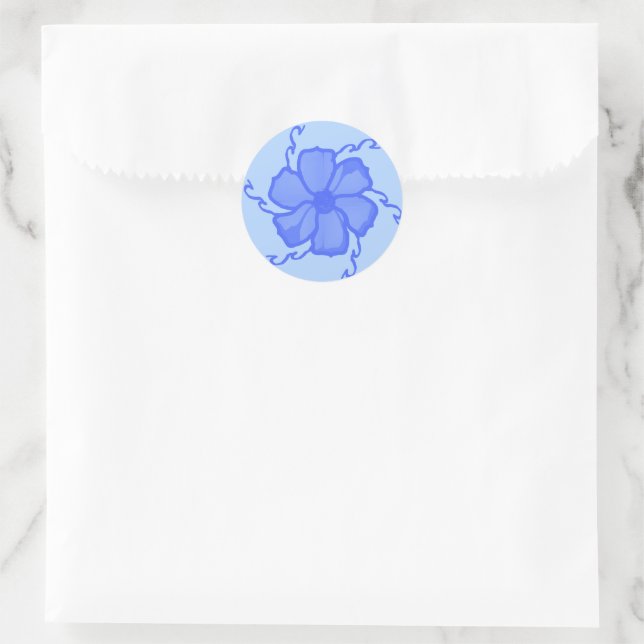FTF-Monochrom-Aufkleber in Blau Runder Aufkleber (Tasche)