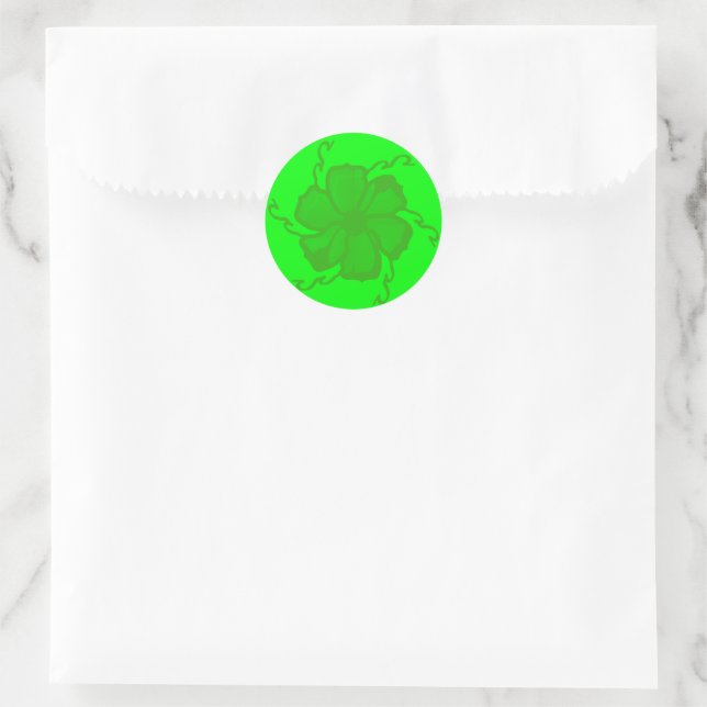 FTF-Monochrom-Aufkleber in Grün Runder Aufkleber (Tasche)