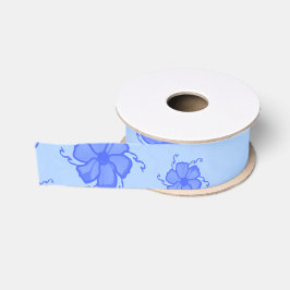 FTF Monochrome Grosgrain-Band in Blau Ripsband