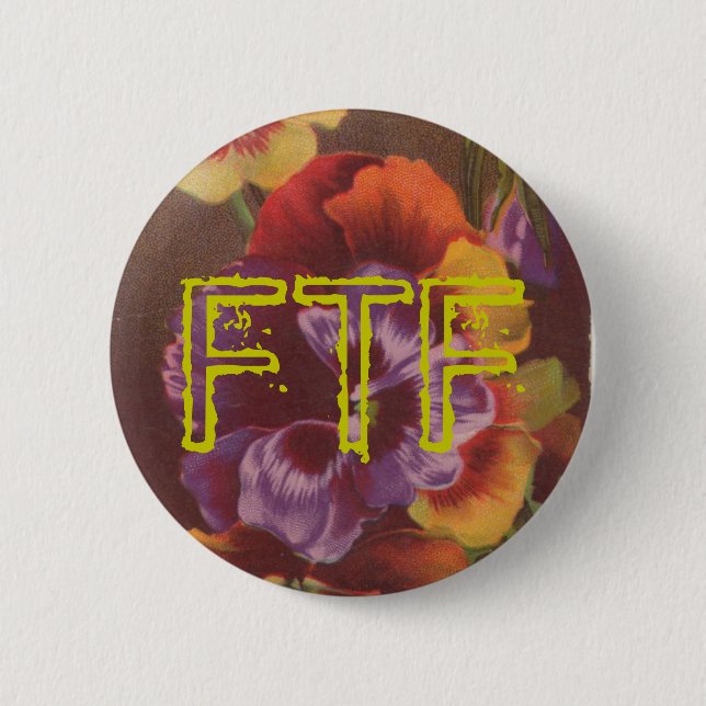 FTF-Pansy-Swag für Ihren Geocache Button (Vorderseite)