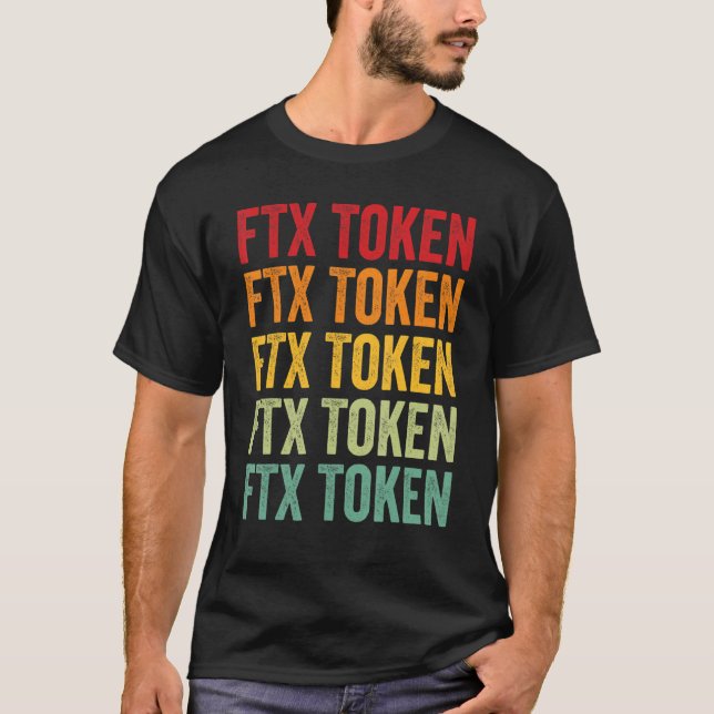 Ftx Token Crypto Rainbow Text Design T-Shirt (Vorderseite)