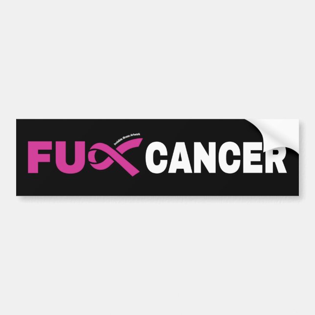 FU CANCER...Brustkrebs Autoaufkleber (Vorne)