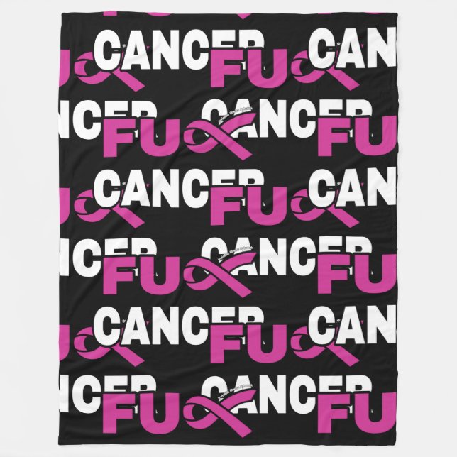 FU CANCER...Brustkrebs Fleecedecke (Vorderseite)