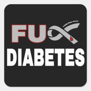 FU Diabetes Quadratischer Aufkleber
