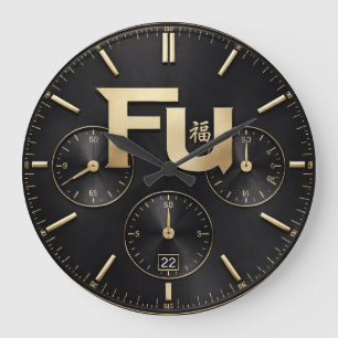 Fu Glück und Glückseligkeit 0046305 Große Wanduhr