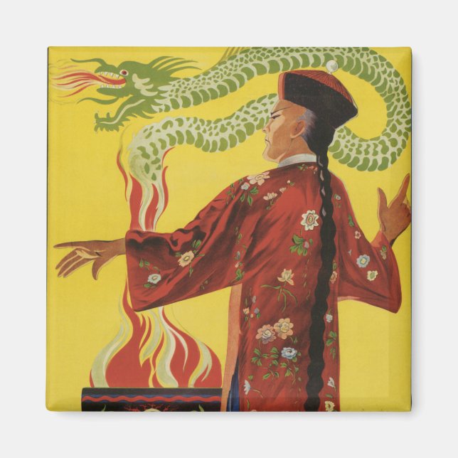 Fu-Manchu Magician-Werbung Magnet (Vorne)