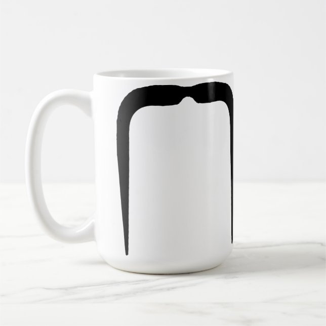 Fu Manchu Schnurrbart im Schwarzen Tasse (Links)