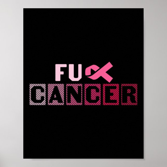 FU Pink Ribbon Brustkrebs Bewusstsein Poster (Vorne)
