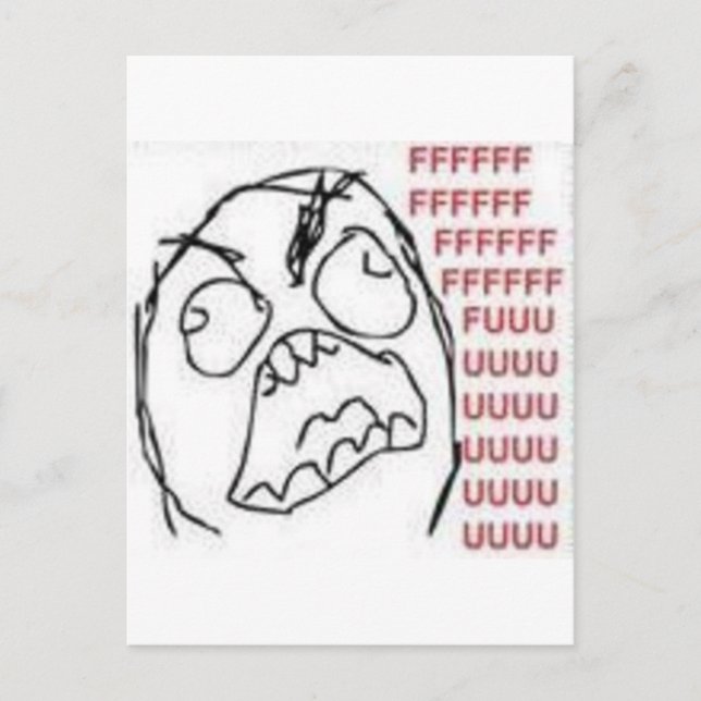 FU Rage Comic Postkarte (Vorderseite)