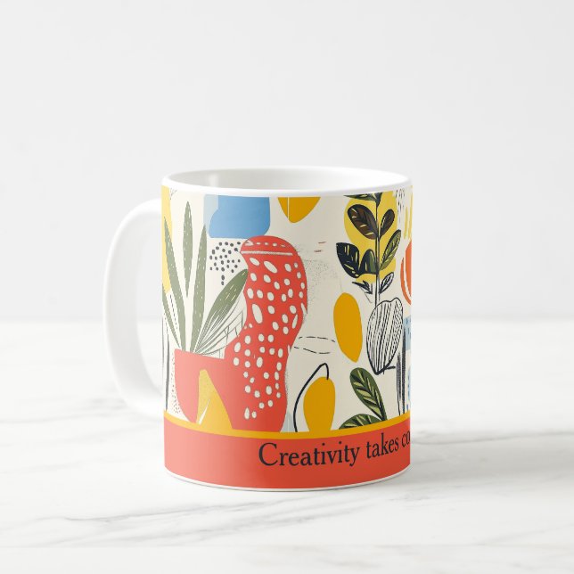 Fuavism Style Lebhafte Farben Garten Pot Kaffeetasse (Vorderseite Links)