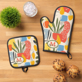 Fuavism Style Lebhafte Farben Garten Pot Ofenhandschuh & Topflappen-Set