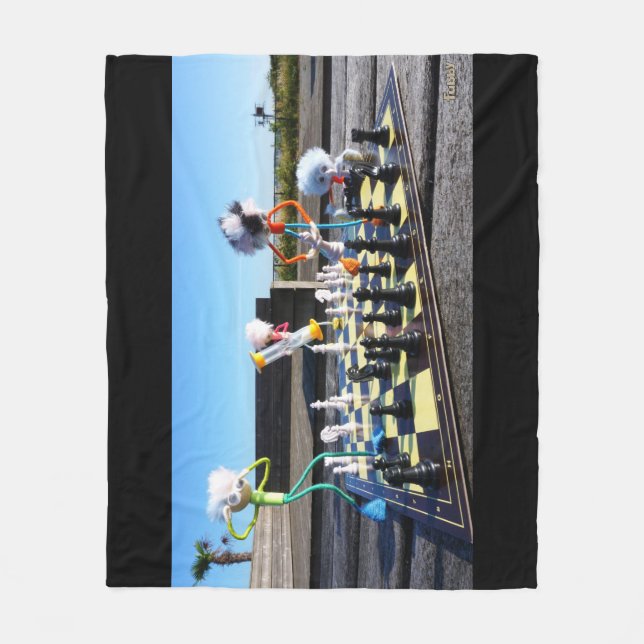 Fubby die schaakspel spelen. fleecedecke (Vorderseite)