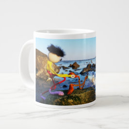 Fubby met flessenpost aan de kust. Jumbo-Tasse