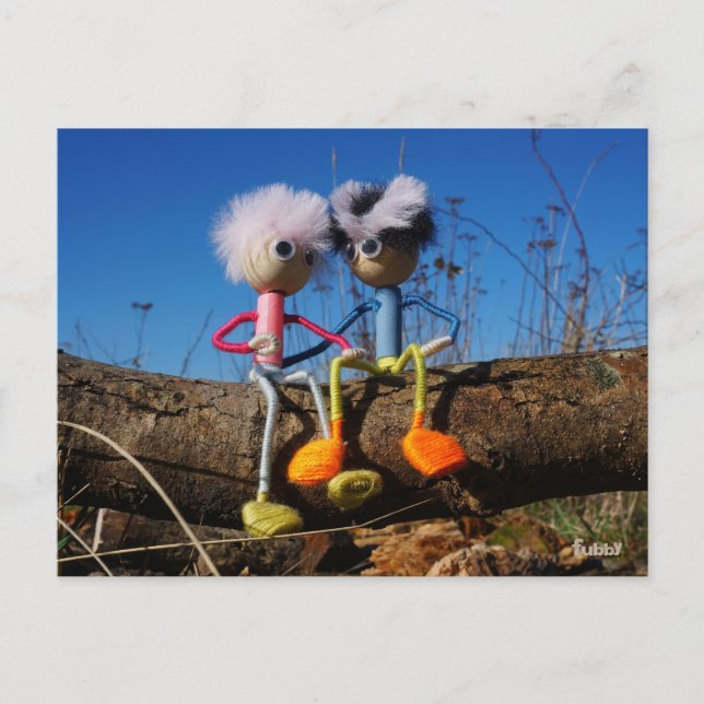 Fubby paartje dat romantisch verliefd zitten. postkarte (Vorderseite)