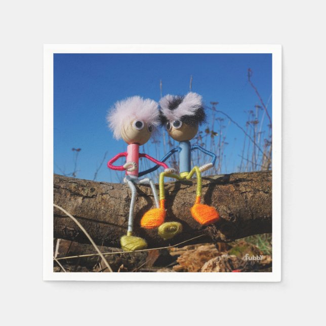 Fubby paartje dat romantisch verliefd zitten. serviette (Vorderseite)