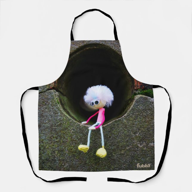 Fubby poppetje dat in een muur zit. schürze (Vorderseite)