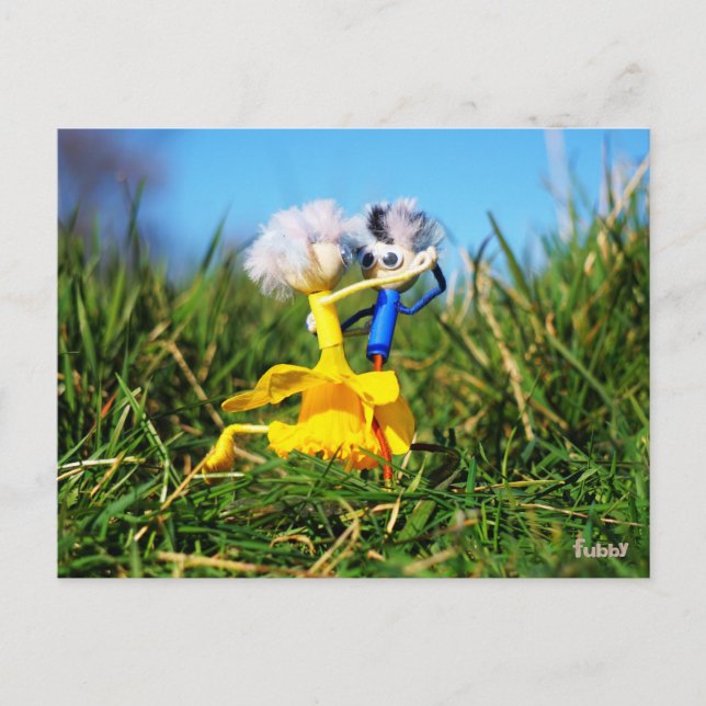 Fubby poppetjes die dansen met Narcissenjurk. Postkarte (Vorderseite)