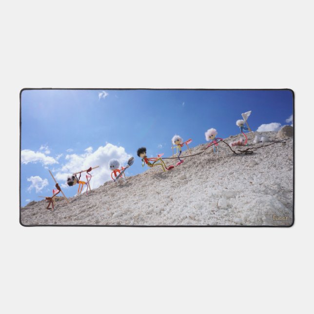 Fubby poppetjes op de skipiste, met een valpartij  schreibtischunterlage (Vorderseite)