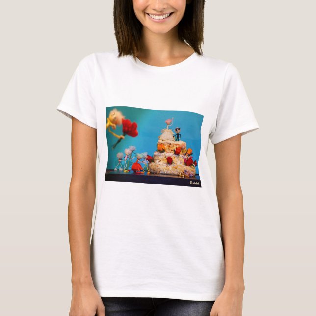 Fubby trouwfeest met gooien van boeket. T-Shirt (Vorderseite)