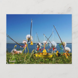 Fubby's actief met het hengelspel. postkarte