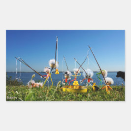 Fubby's actief met het hengelspel. rechteckiger aufkleber