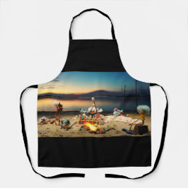 Fubby's bij kampvuur met marchmello's. schürze