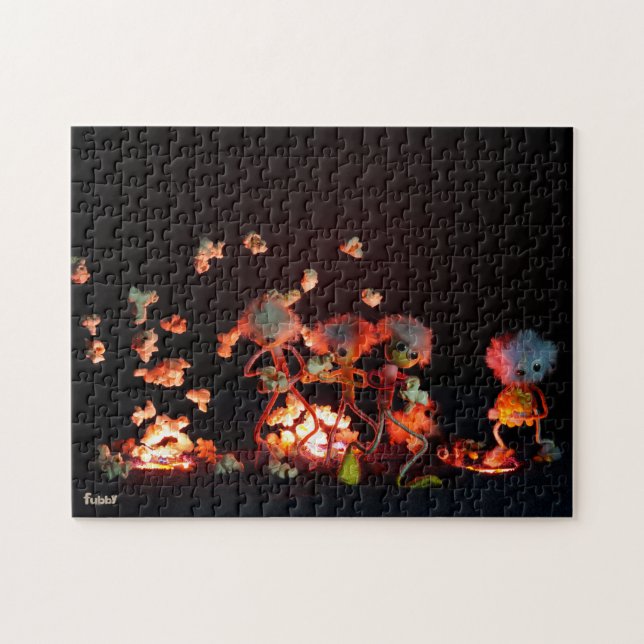 Fubby's bij popcorn explosie uit lava gaten. puzzle (Horizontal)
