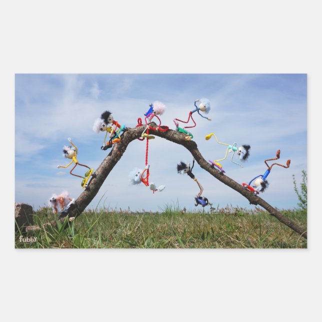 Fubby's die aan het Skaten zijn. Rechteckiger Aufkleber (Vorderseite)