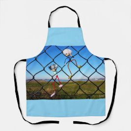 Fubby's die een hek beklimmen. schürze