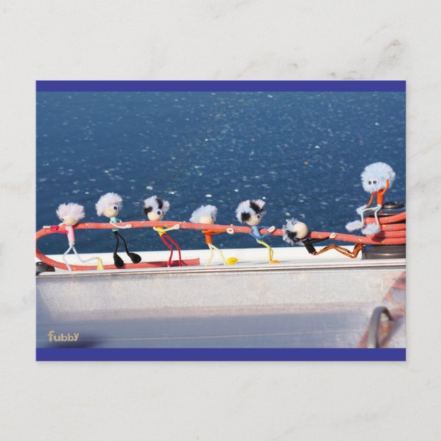 Fubby's die een lijn lieren van een Zeilboot. Postkarte (Vorderseite)