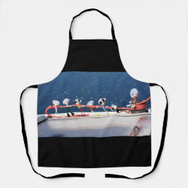 Fubby's die een lijn lieren van een Zeilboot. Schürze