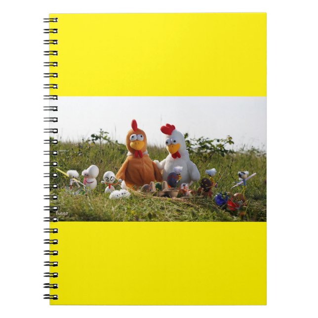 Fubby's die eieren verven van kippen Vrolijk Pasen Notizblock (Vorderseite)