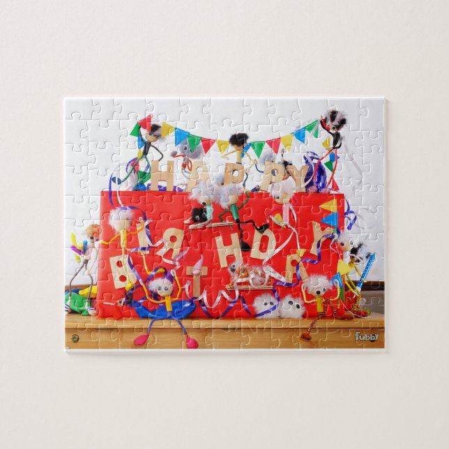 Fubby's die feest vieren voor verjaardag. puzzle (Horizontal)