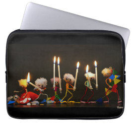 Fubby's die feestelijk met kaarsjes lopen, grappig laptopschutzhülle