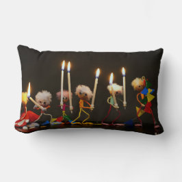 Fubby's die feestelijk met kaarsjes lopen, grappig lendenkissen