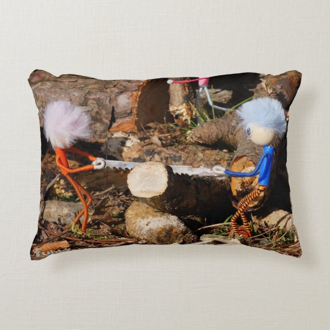 Fubby's die hout zagen. dekokissen (Vorderseite)