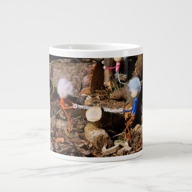 Fubby's die hout zagen. Jumbo-Tasse (Vorderseite)