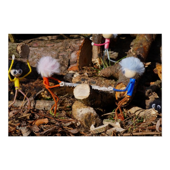 Fubby's die hout zagen. poster (Vorderseite)