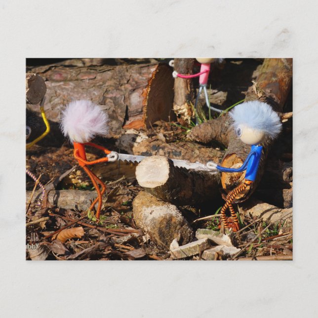 Fubby's die hout zagen. postkarte (Vorderseite)