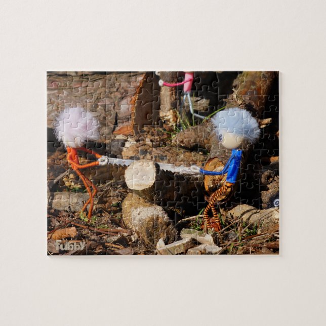 Fubby's die hout zagen. puzzle (Horizontal)