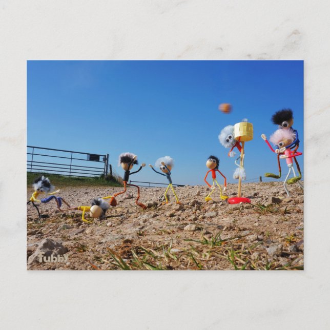 Fubby's die korfballen, winnen of verliezen. postkarte (Vorderseite)