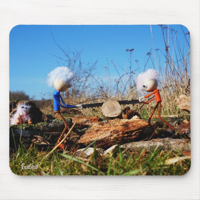 Fubby's die stam van boom doorzagen. mousepad (Vorne)