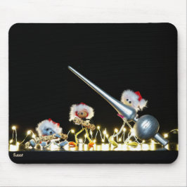 Fubby's in Kerstsfeer met Kerstdecoratie. Mousepad