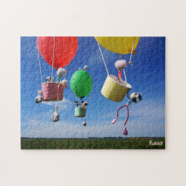 Fubby's in luchtballonnen die op avontuur gaan. puzzle