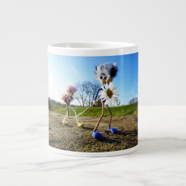 Fubby's in natuur met madeliefjes. Jumbo-Tasse