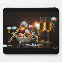 Fubby's met Jaarwisseling bij feestdagen. Mousepad