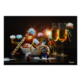 Fubby's met Jaarwisseling bij feestdagen. Poster
